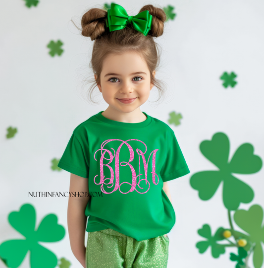 Pink Glitter Monogram