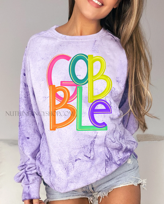 Stacked Colorful Gobble, Purple