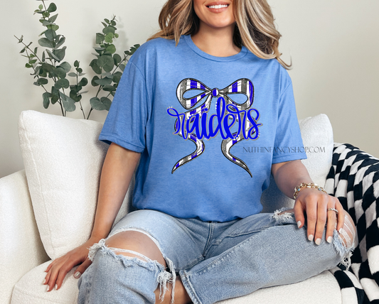 Raiders Hand Drawn Bow on Royal