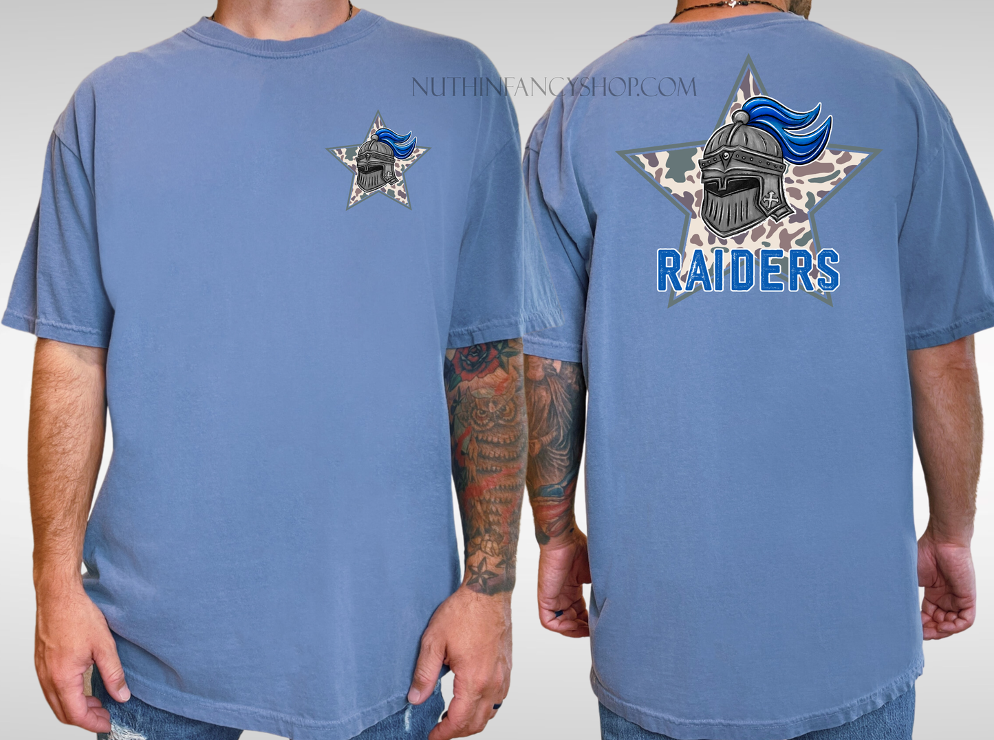 Raiders Camo Star on Blue Jean