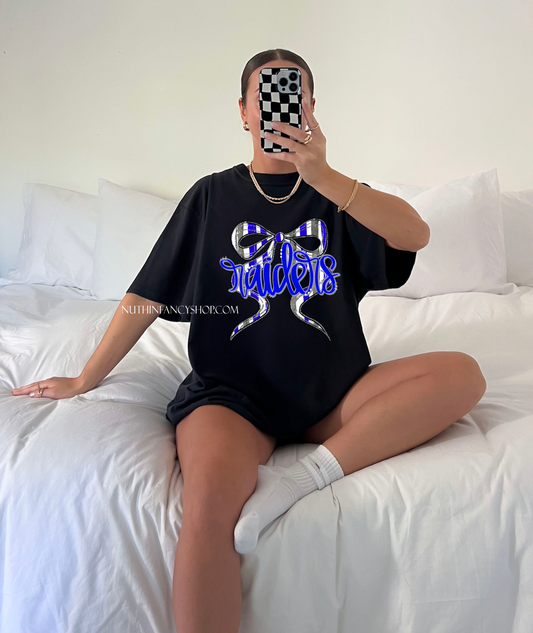 Raiders Hand Drawn Bow on Black