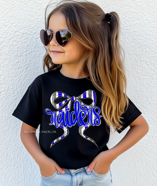 Raiders Hand Drawn Bow on Black