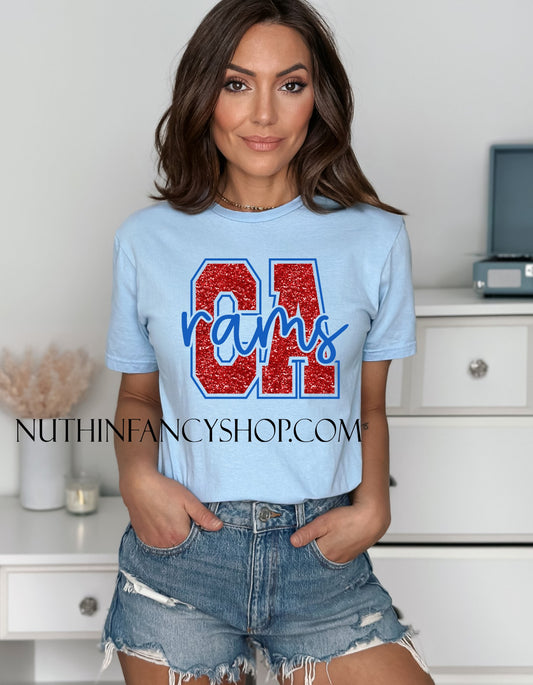 Covenant Academy Rams Bold Faux Glitter