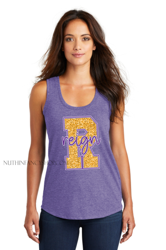 Reign Faux Glitter District Racerback Tank
