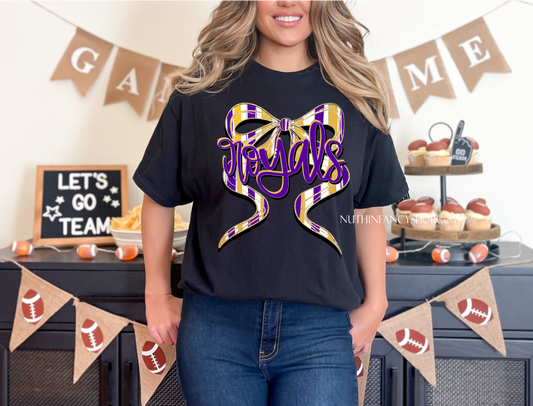 Royals Hand Drawn Bow on Black