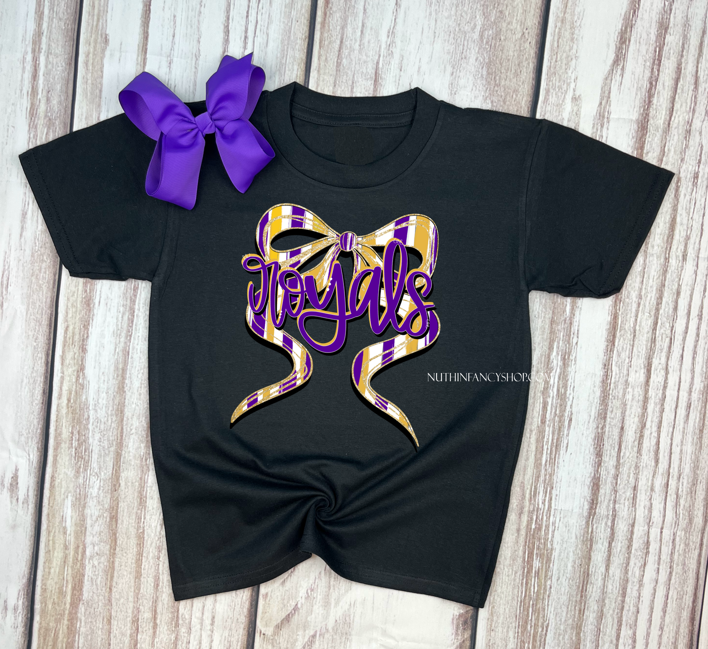 Royals Hand Drawn Bow on Black