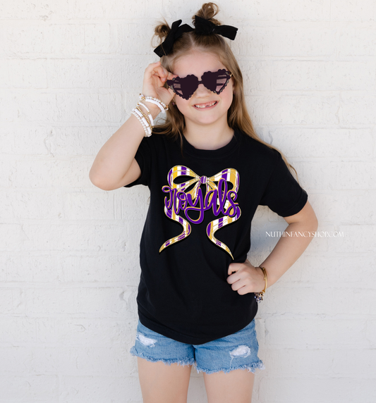 Royals Hand Drawn Bow on Black