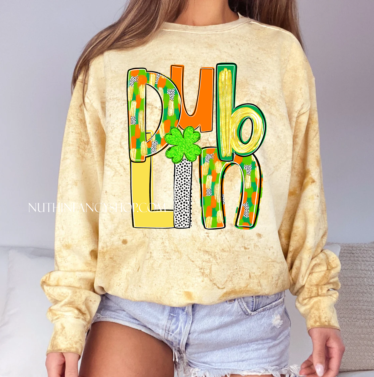 Dublin in Unisex Shades of Luck, on Mustard