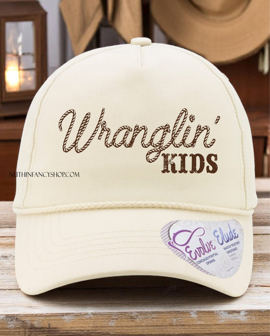 Wranglin' Kids Cowprint Ponytail Hat