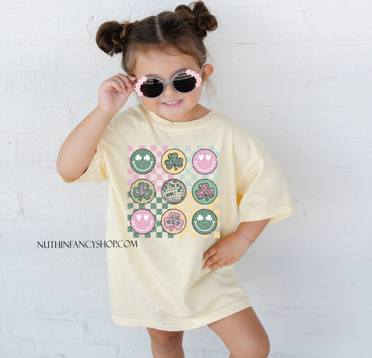 Checkered Retro St. Patrick's Collage, Yellow