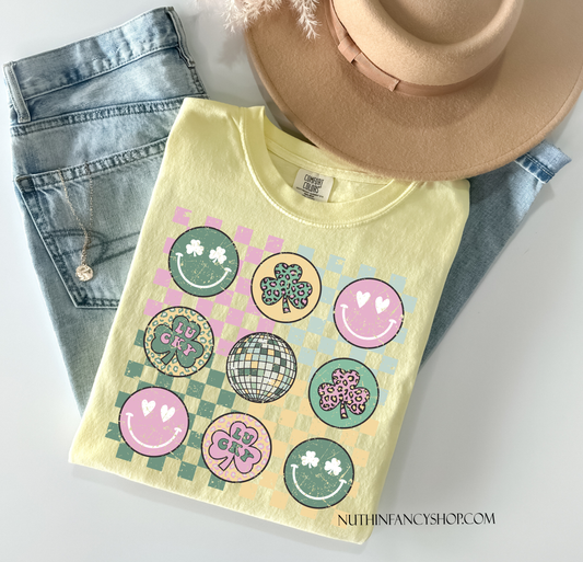 Checkered Retro St. Patrick's Collage, Yellow