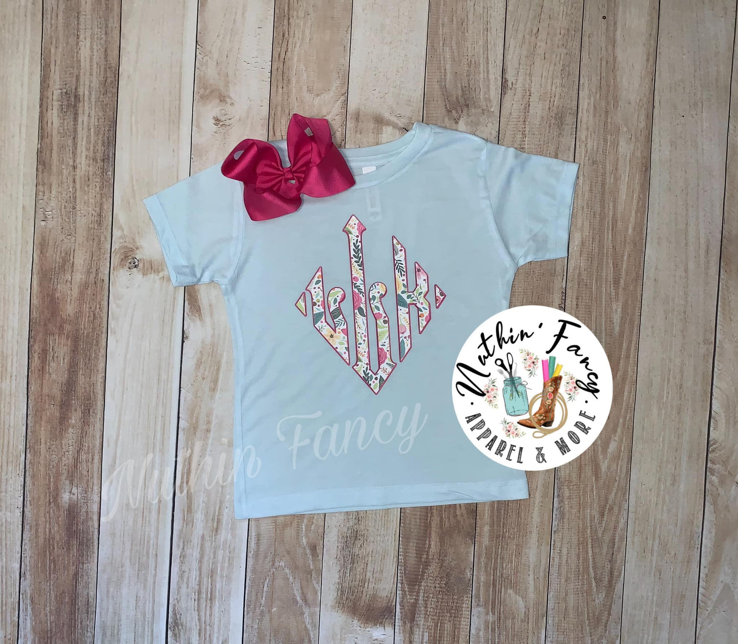 TODDLER Floral Blossom Diamond Monogram, Blue