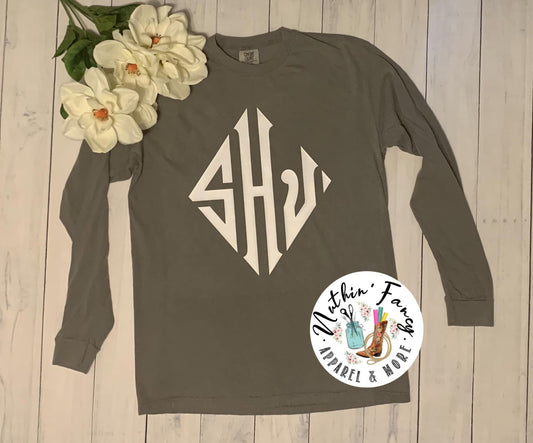 White Diamond Monogram, grey