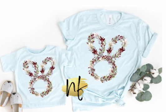 Floral Bunny Outline