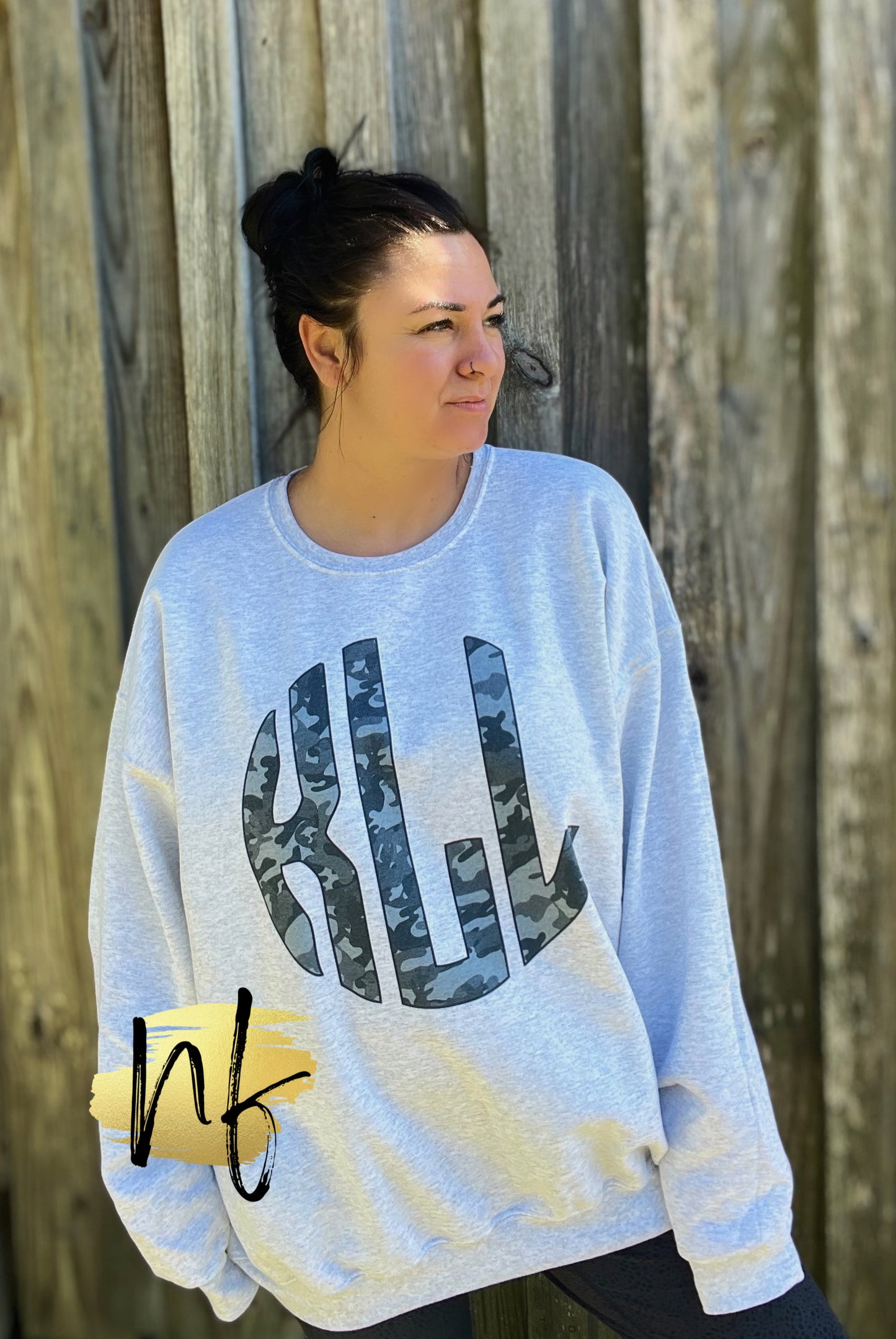 Grey Camo Monogram Sweatshirt
