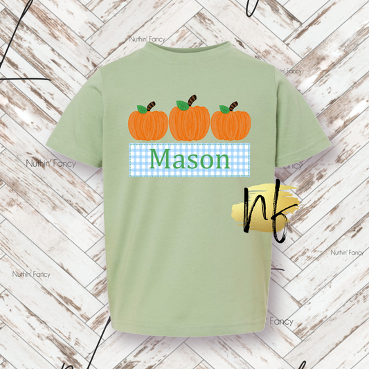 Boy Pumpkin Trio Buffalo Check