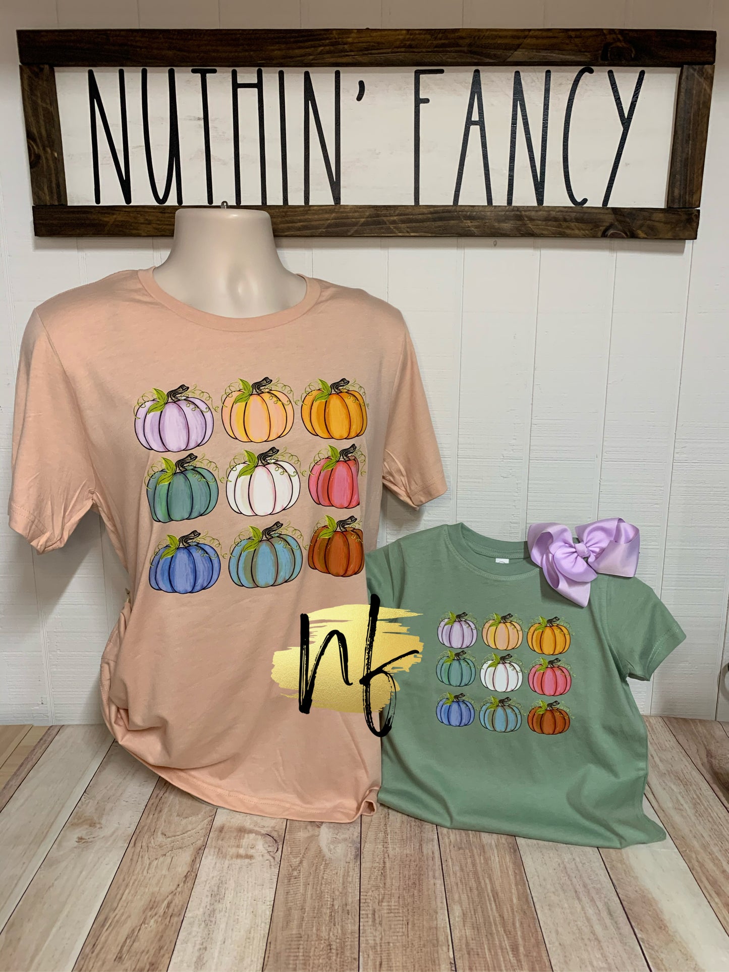 TODDLER/INFANT Colorful Pumpkin Rows