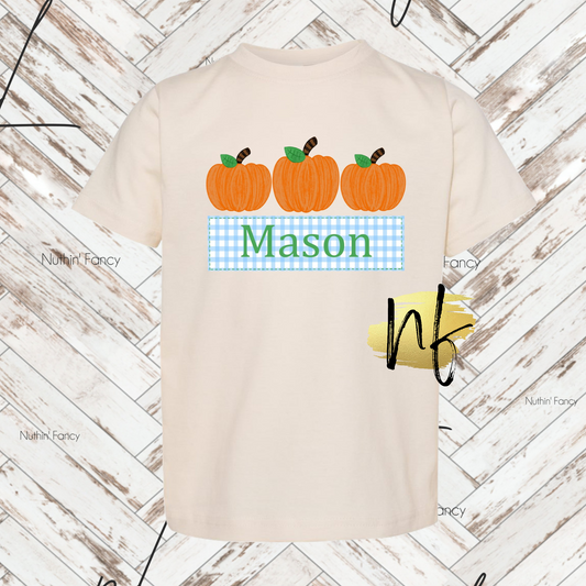 Boy Pumpkin Trio Buffalo Check