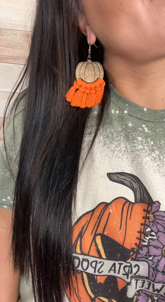 Pumpkin Tassle Earrings