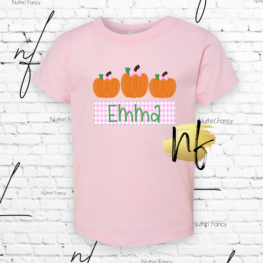 Girly Pumpkin Trio Buffalo Check