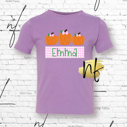 Girly Pumpkin Trio Buffalo Check