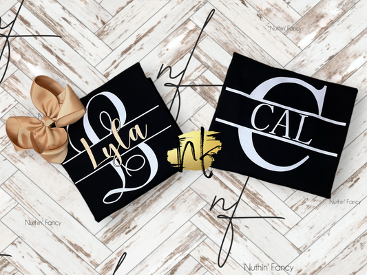 Split Monogram Toddler Tee