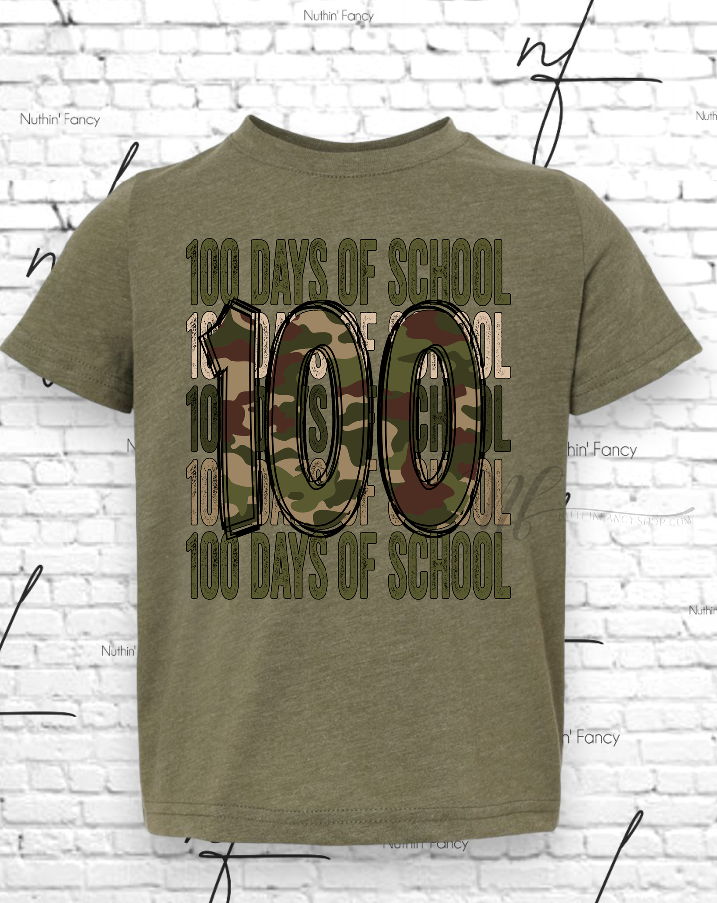 100 Camo Days of School on Green