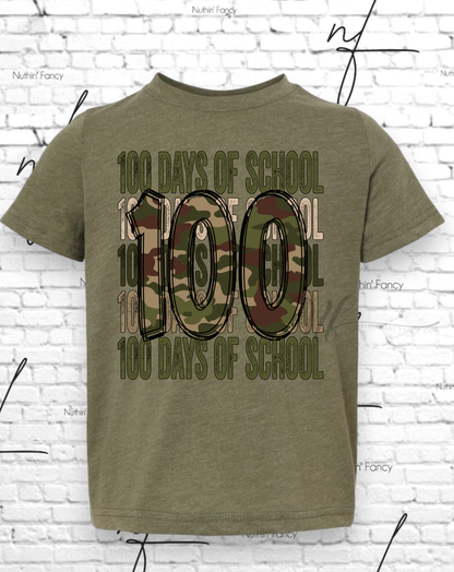 100 Camo Days of School on Green