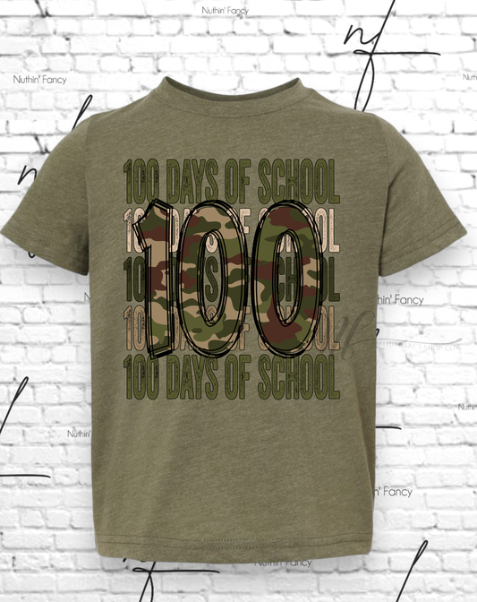 100 Camo Days of School on Green