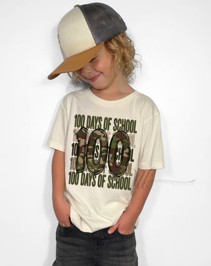 100 Camo Days of School on Ivory