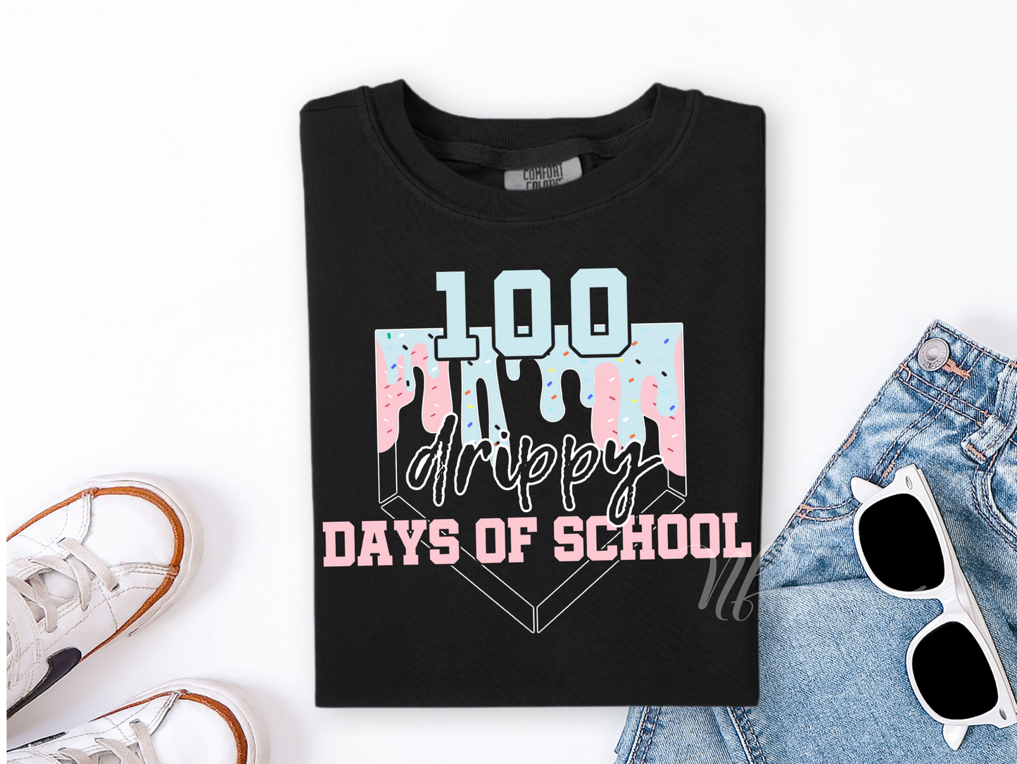100 Pastel Baseball Drippy Days of School