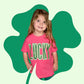 Oversized Retro LUCKY, Hot Pink