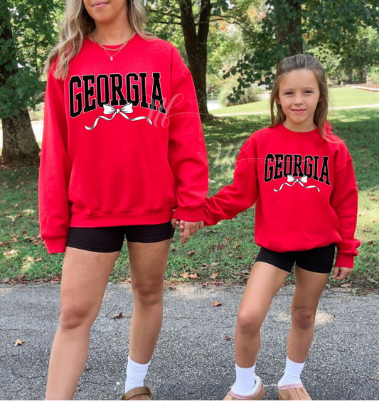 Black Georgia Coquette Varsity Bow