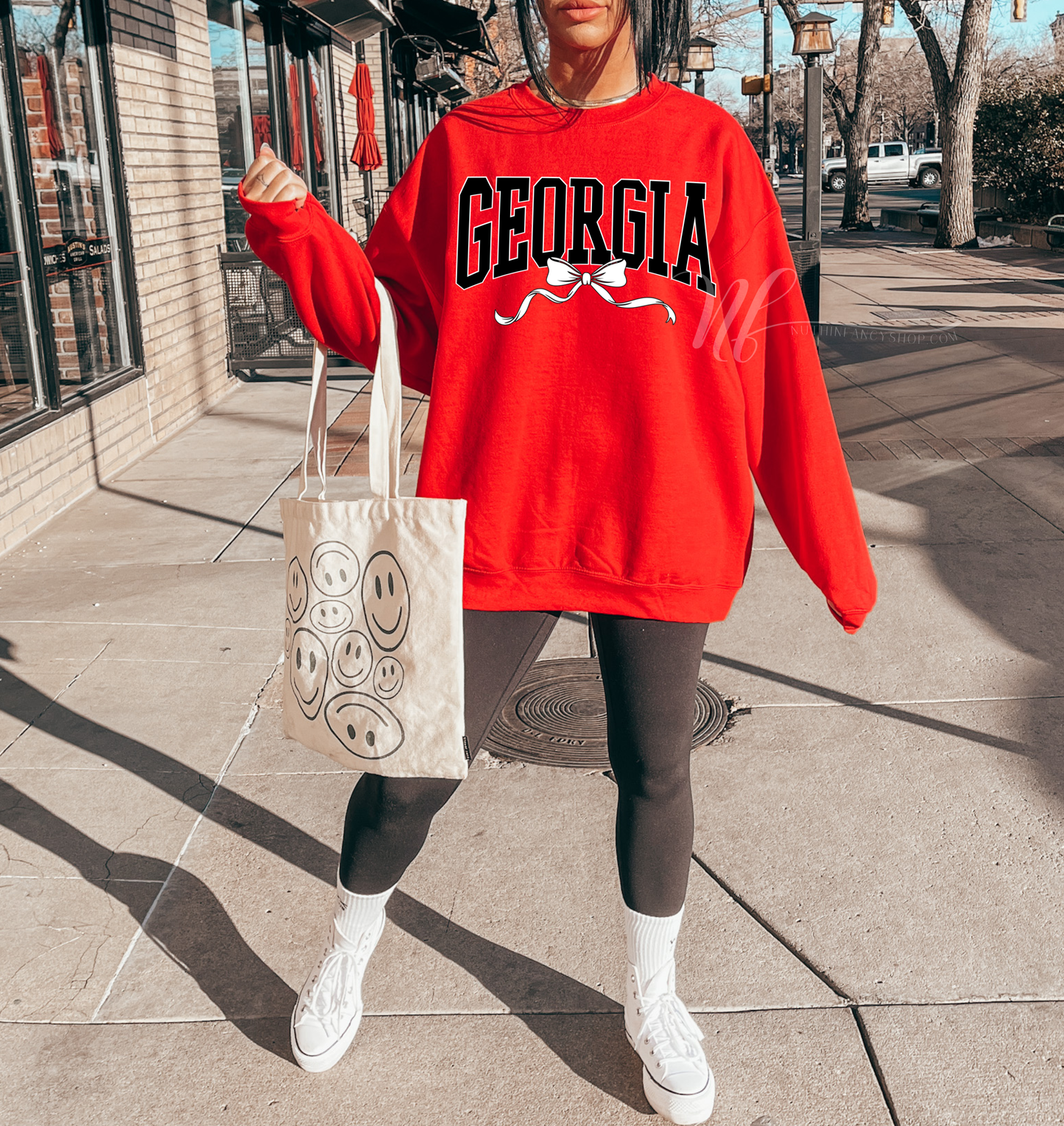 Black Georgia Coquette Varsity Bow