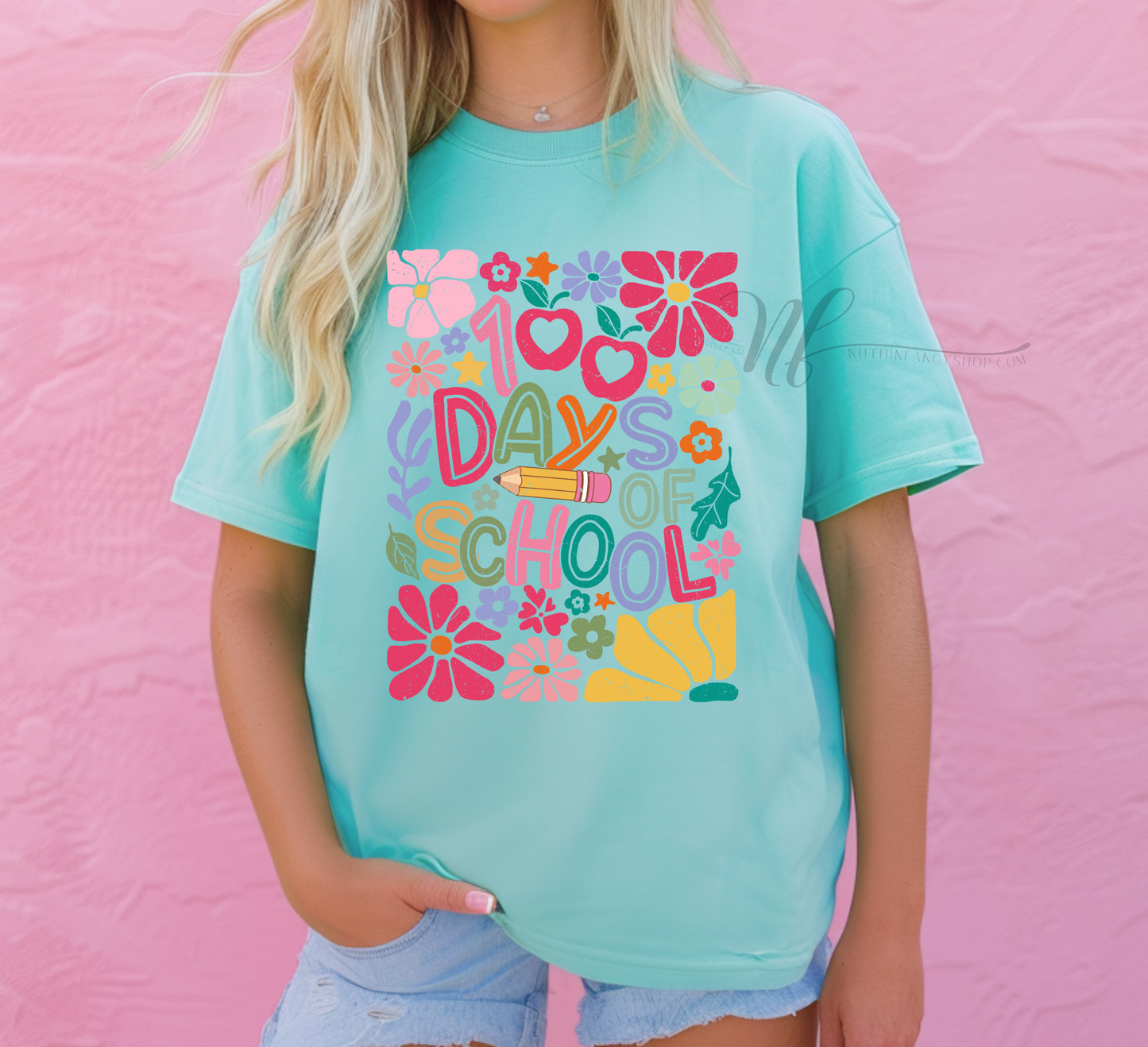 Boho Floral 100 Days of School Collage