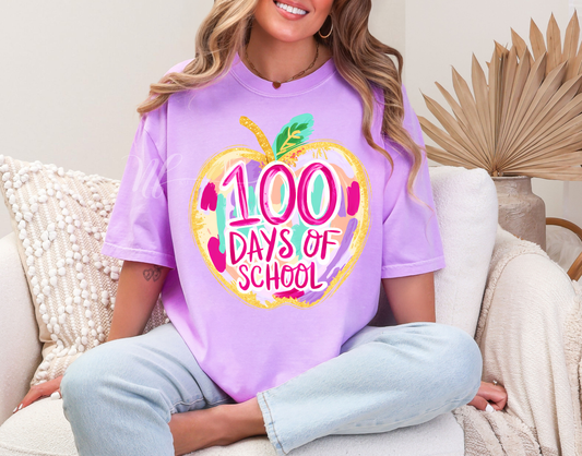 Brush Stroke Apple 100 Days, Neon Violet