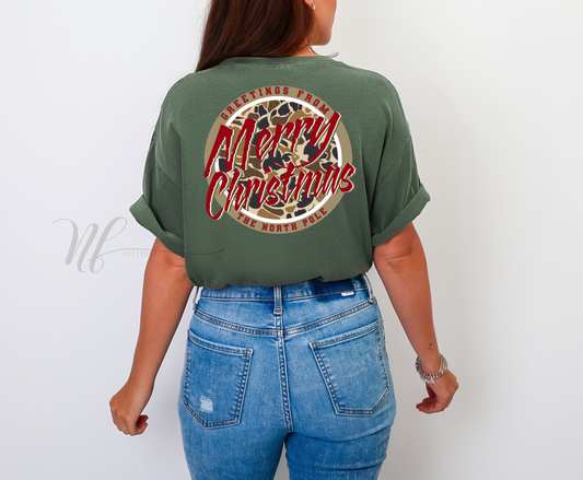 Merry Christmas Camo on Green