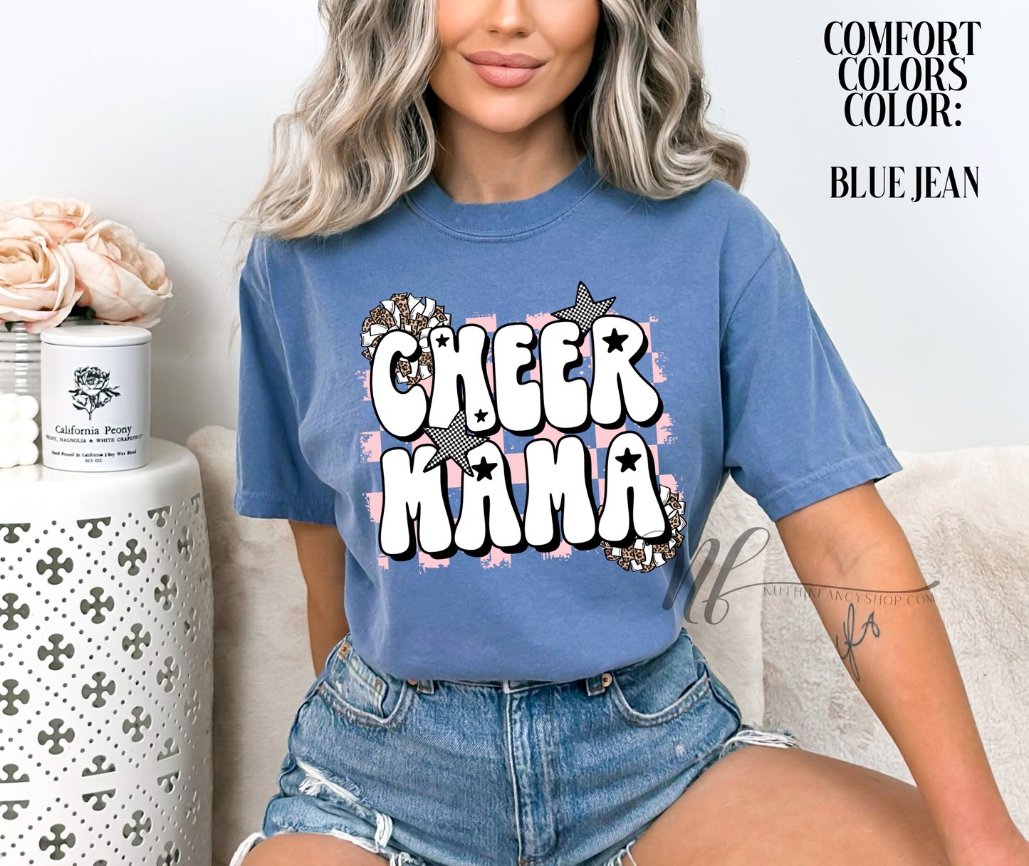 Leopard Poms Cheer Mama