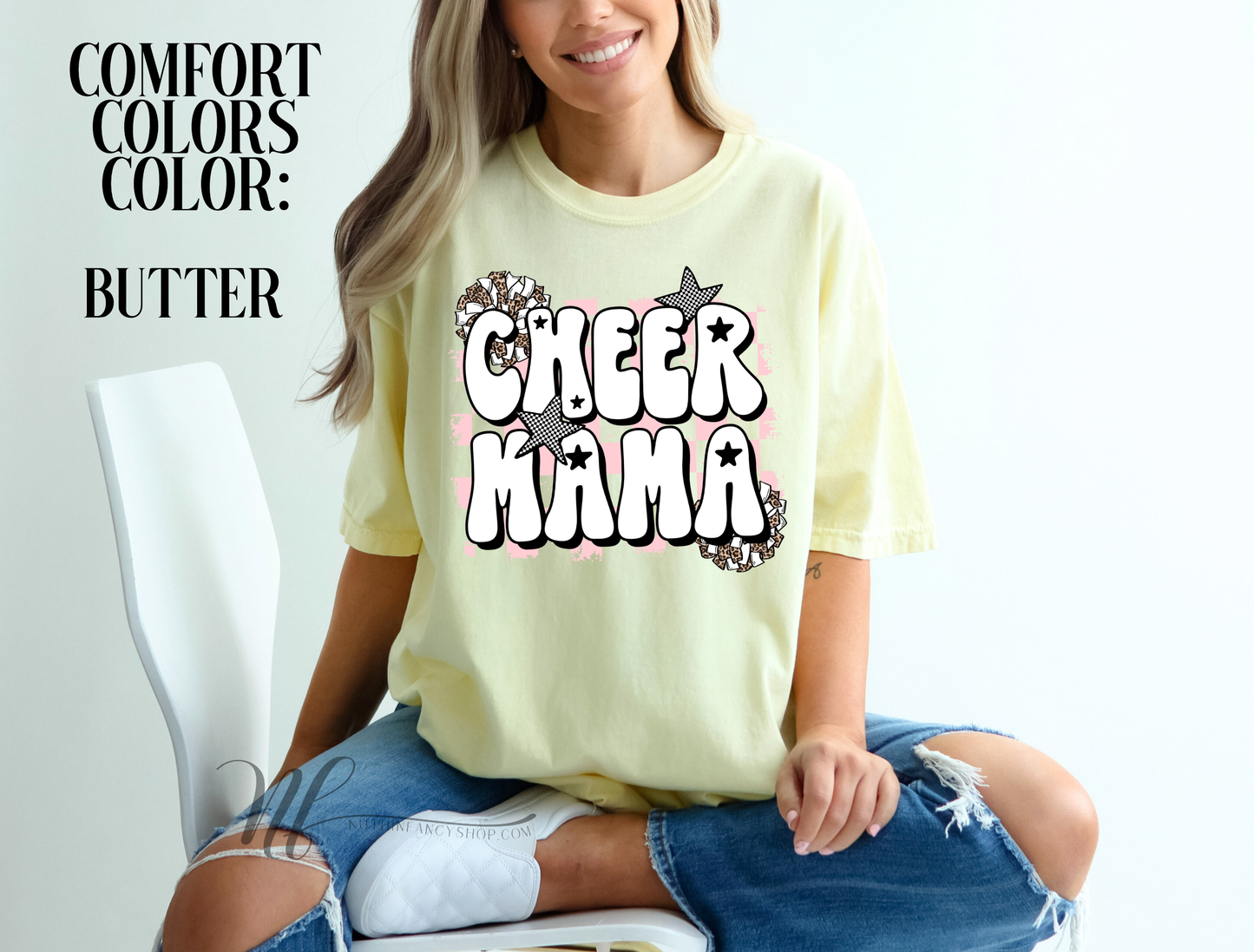 Leopard Poms Cheer Mama