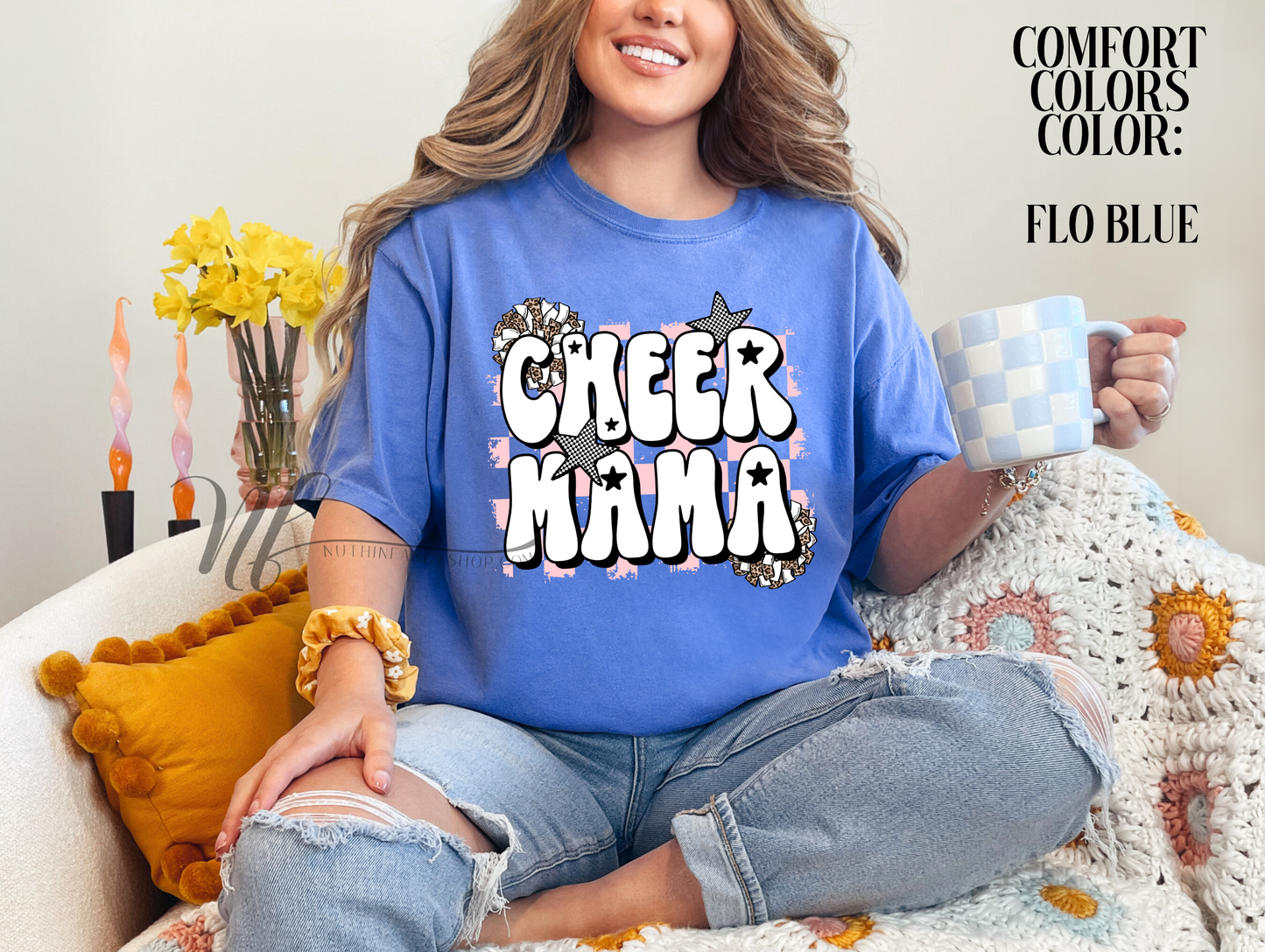 Leopard Poms Cheer Mama
