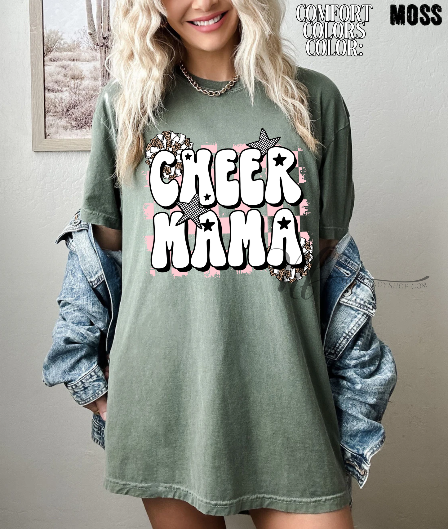 Leopard Poms Cheer Mama