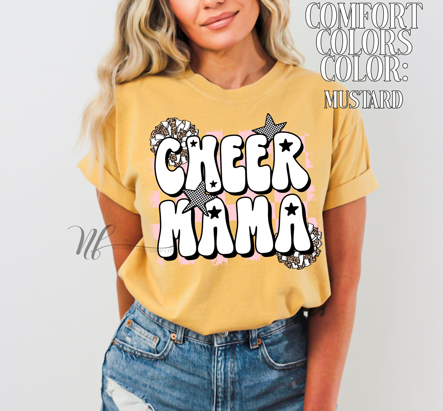 Leopard Poms Cheer Mama