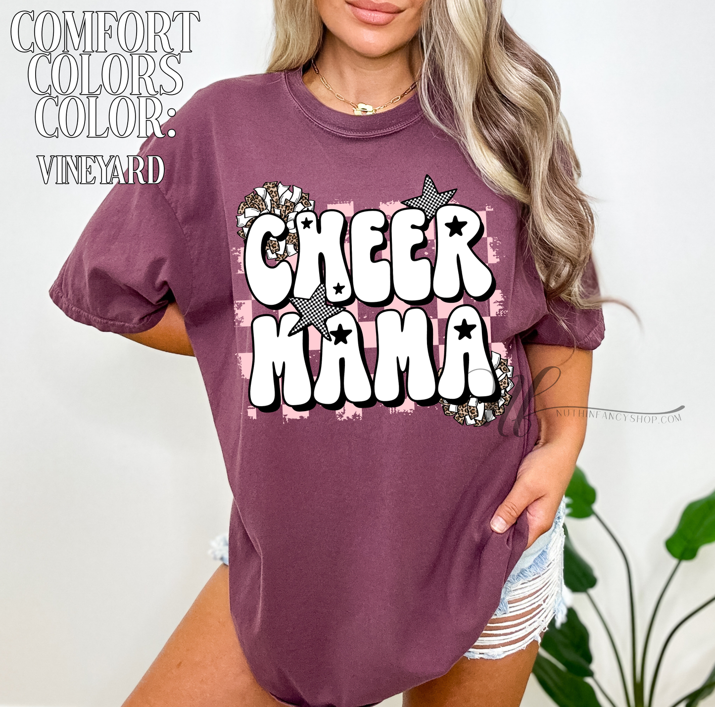 Leopard Poms Cheer Mama
