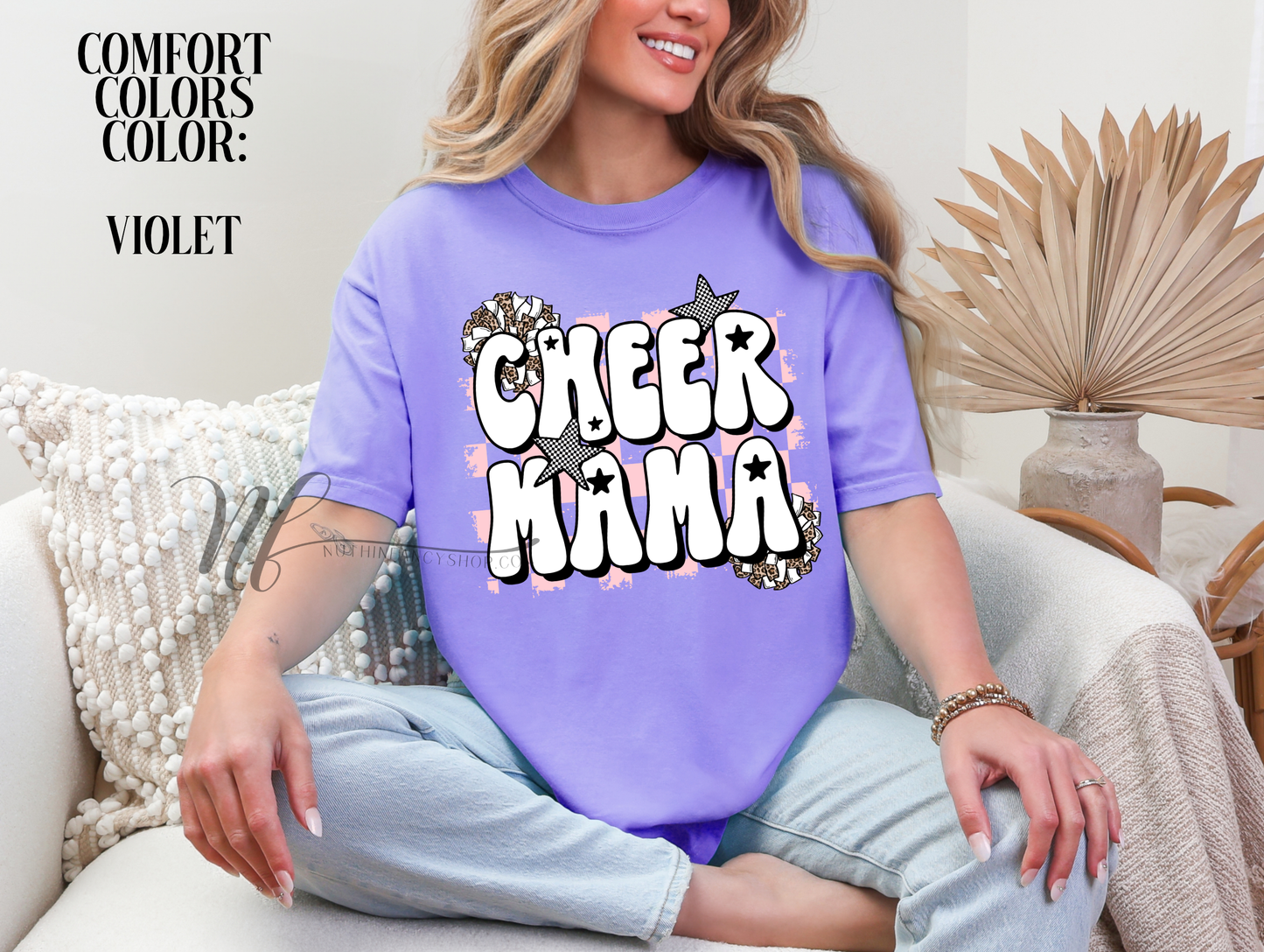Leopard Poms Cheer Mama