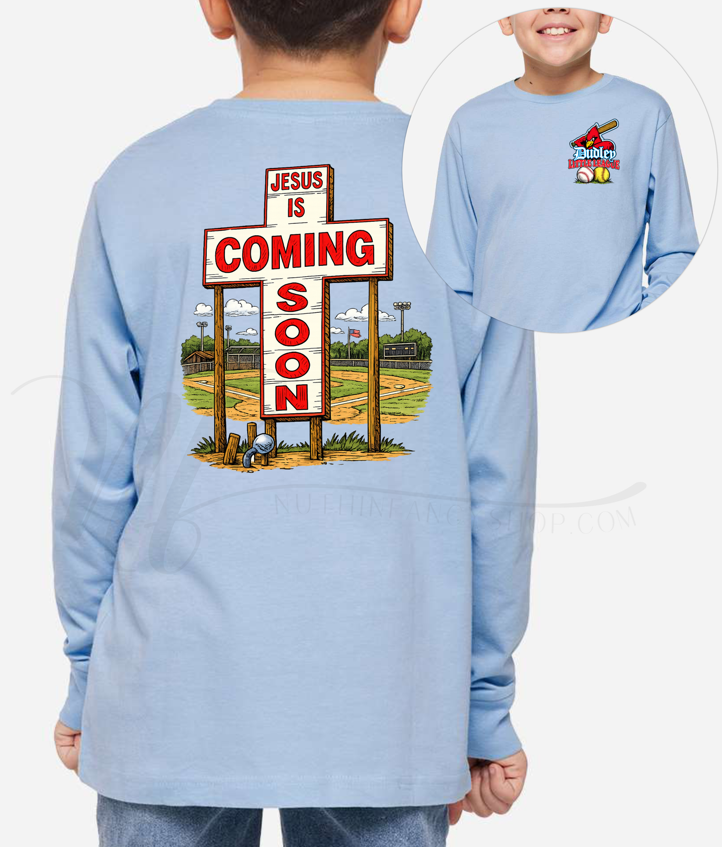 Dudley Hand Drawn Cross, Light Blue