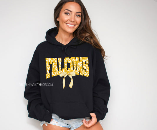 Hoodie Preppy Yellow Floral Falcons