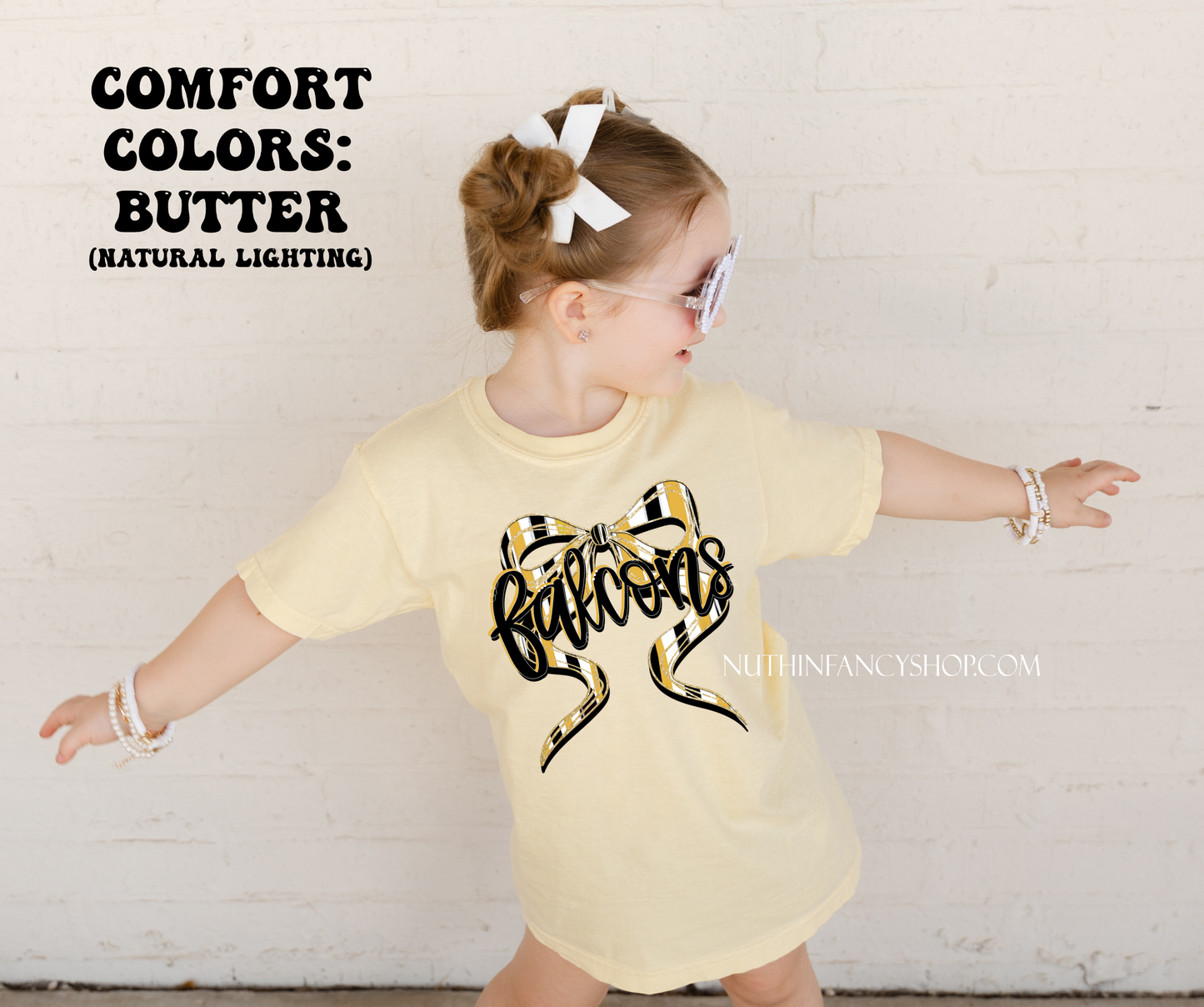 Falcons Hand Drawn Bow on Yellow Gold