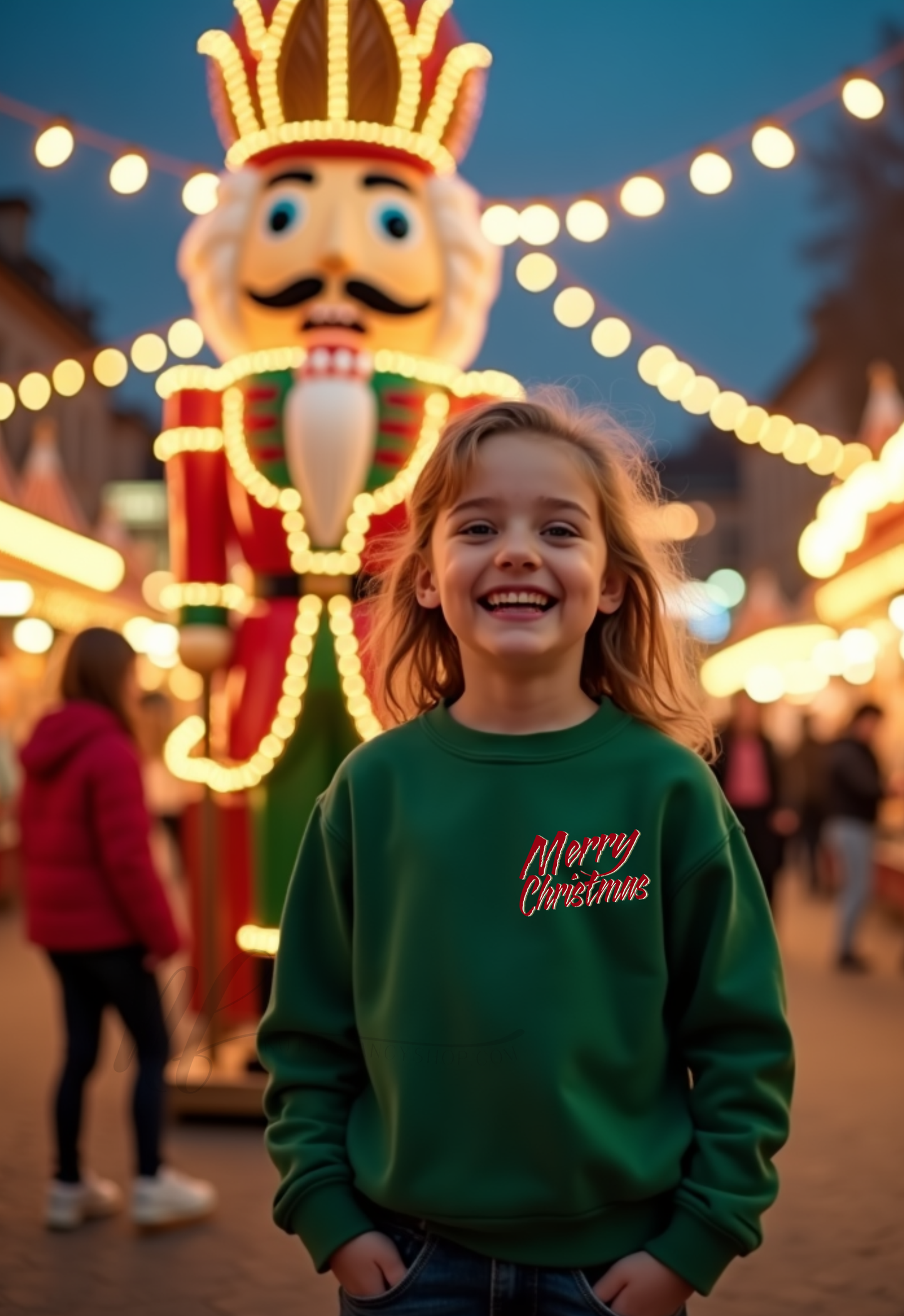 Merry Christmas Camo on Green