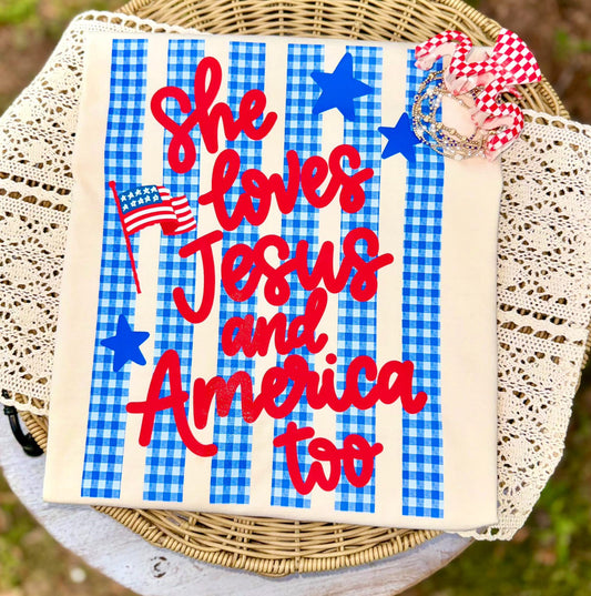Jesus and America Too Gingham