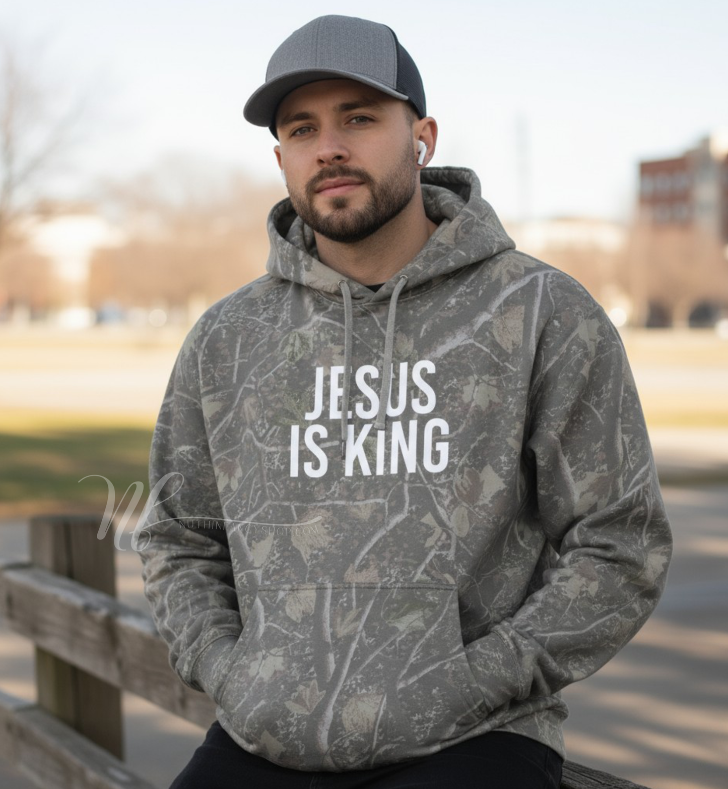Jesus is King, Washed Out Camo Hoodie